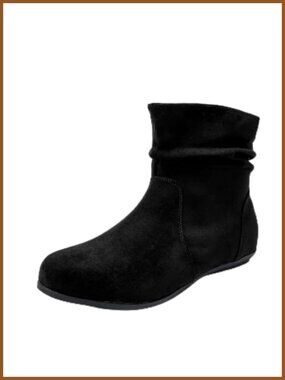 Wide Width Low Heel Ankle Boots Side Zip Memory Foam Comfort